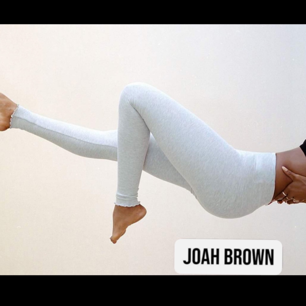 JOAH BROWN scallop Ankle ribbed leggings